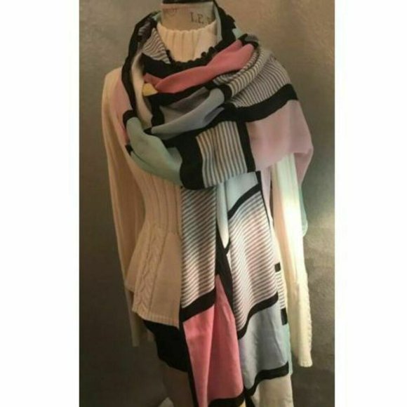 Kate Spade New York oblong scarf Shawl Pink Black